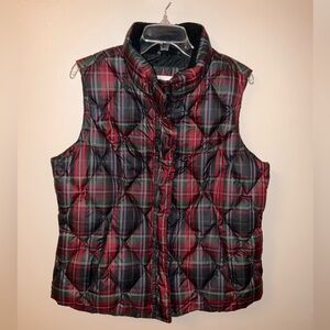 Eddie Bauer Plaid Goose Down Vest
